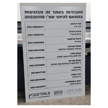שלטים לאתרי בניה | שלטים לקבלנים | שלטים לאדריכלים 